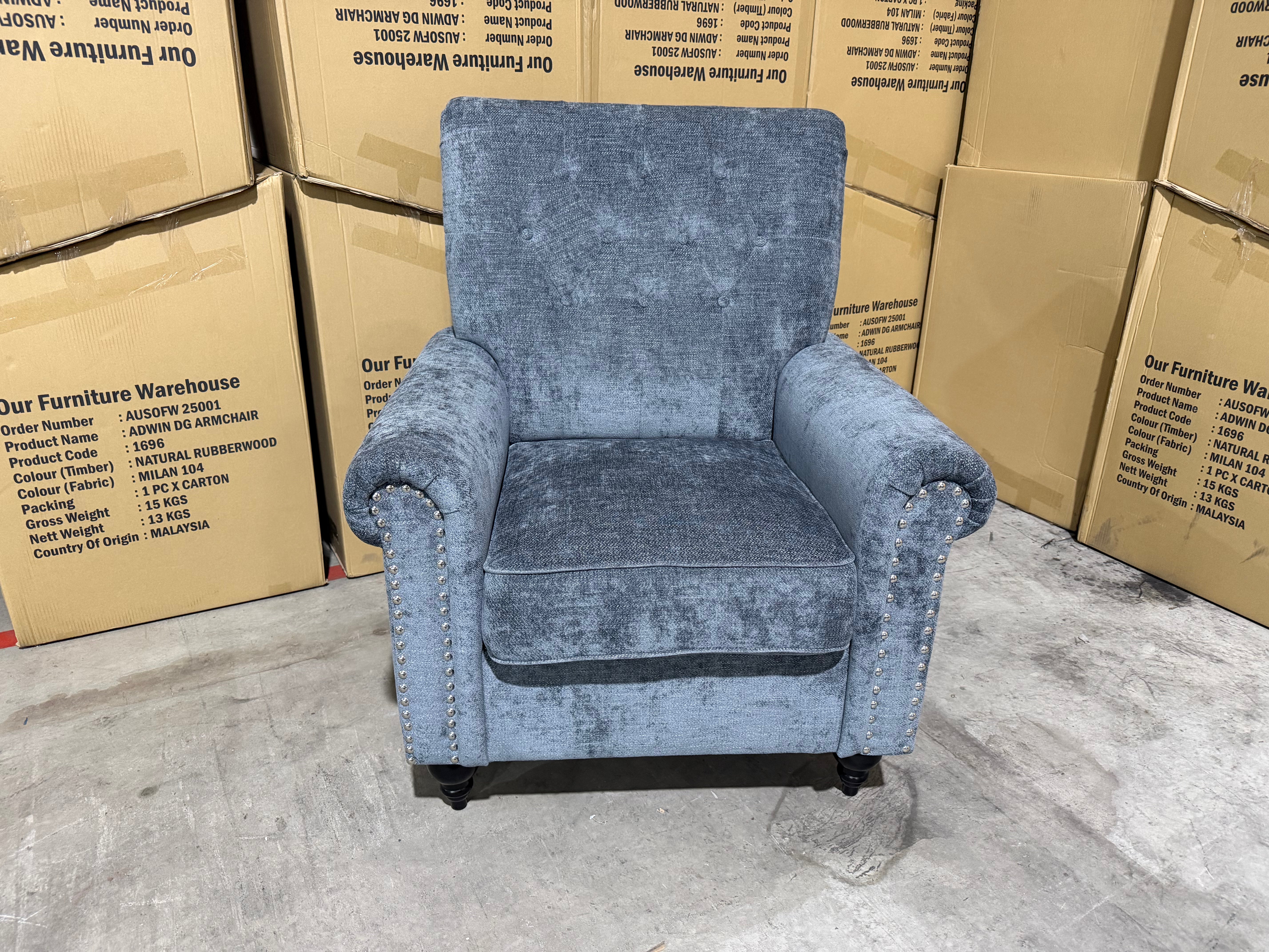 Jester Single Accent Chair In Super Glamour Licorice