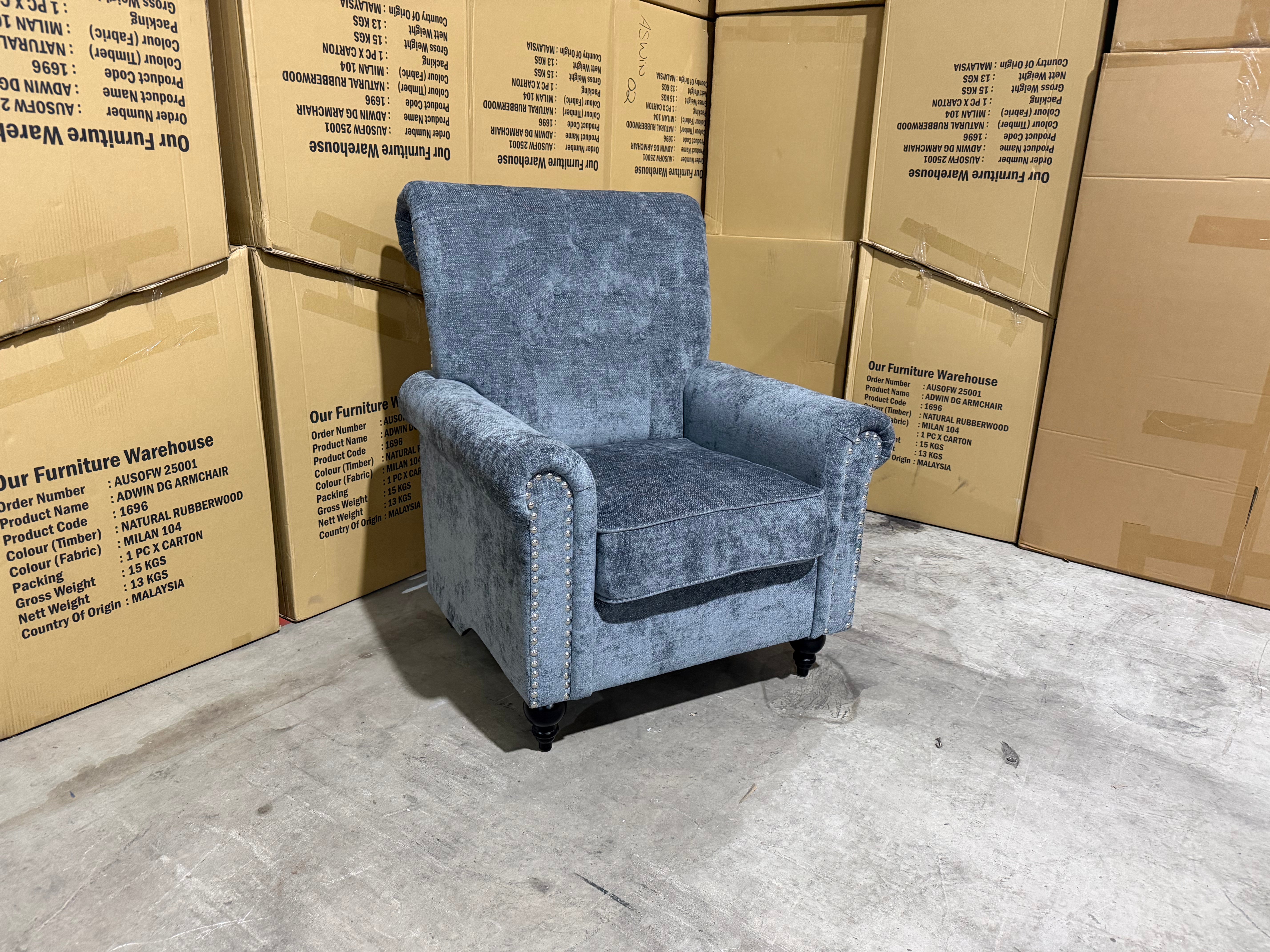 Jester Single Accent Chair In Super Glamour Licorice