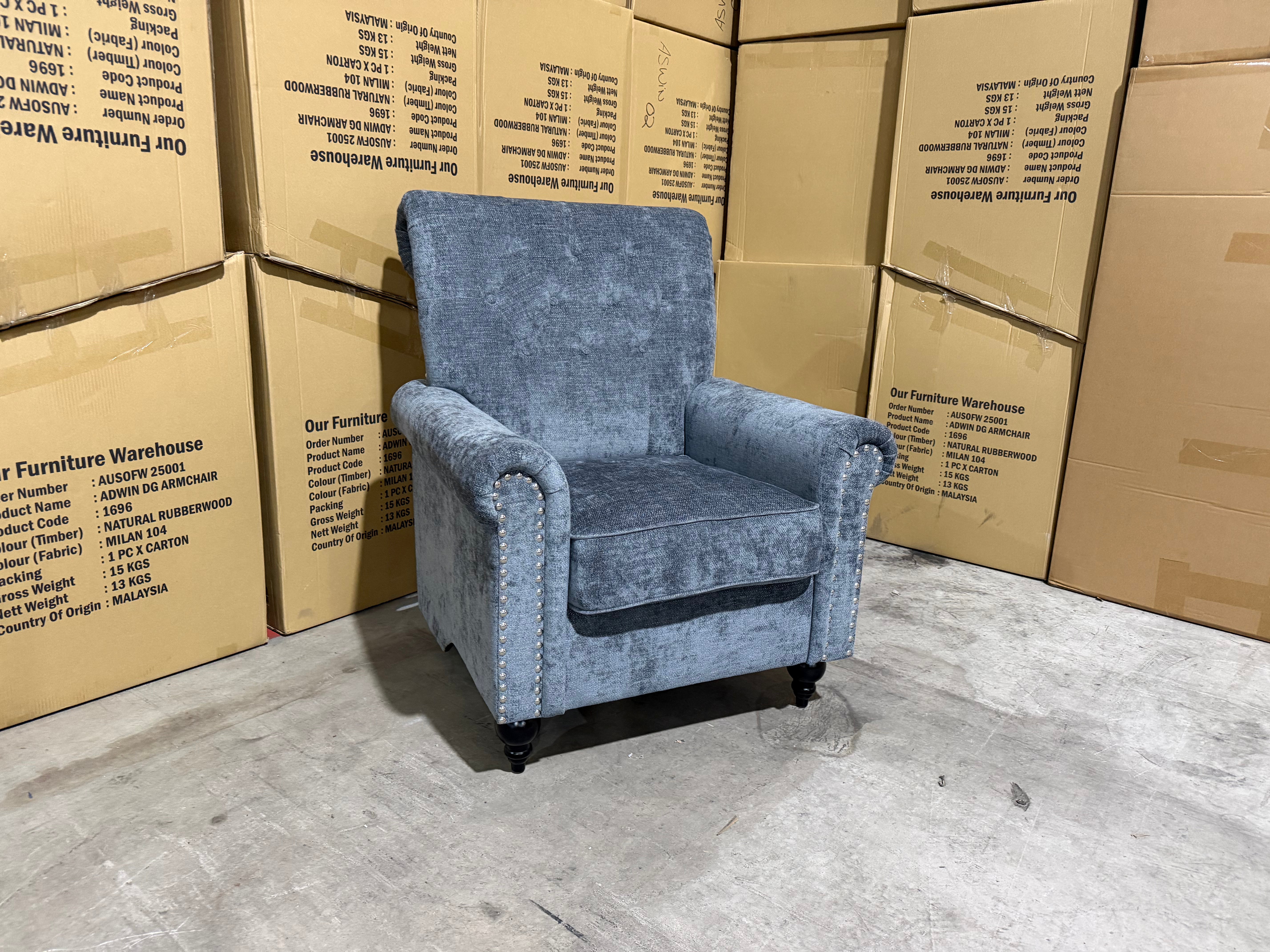 Jester Single Accent Chair In Super Glamour Licorice