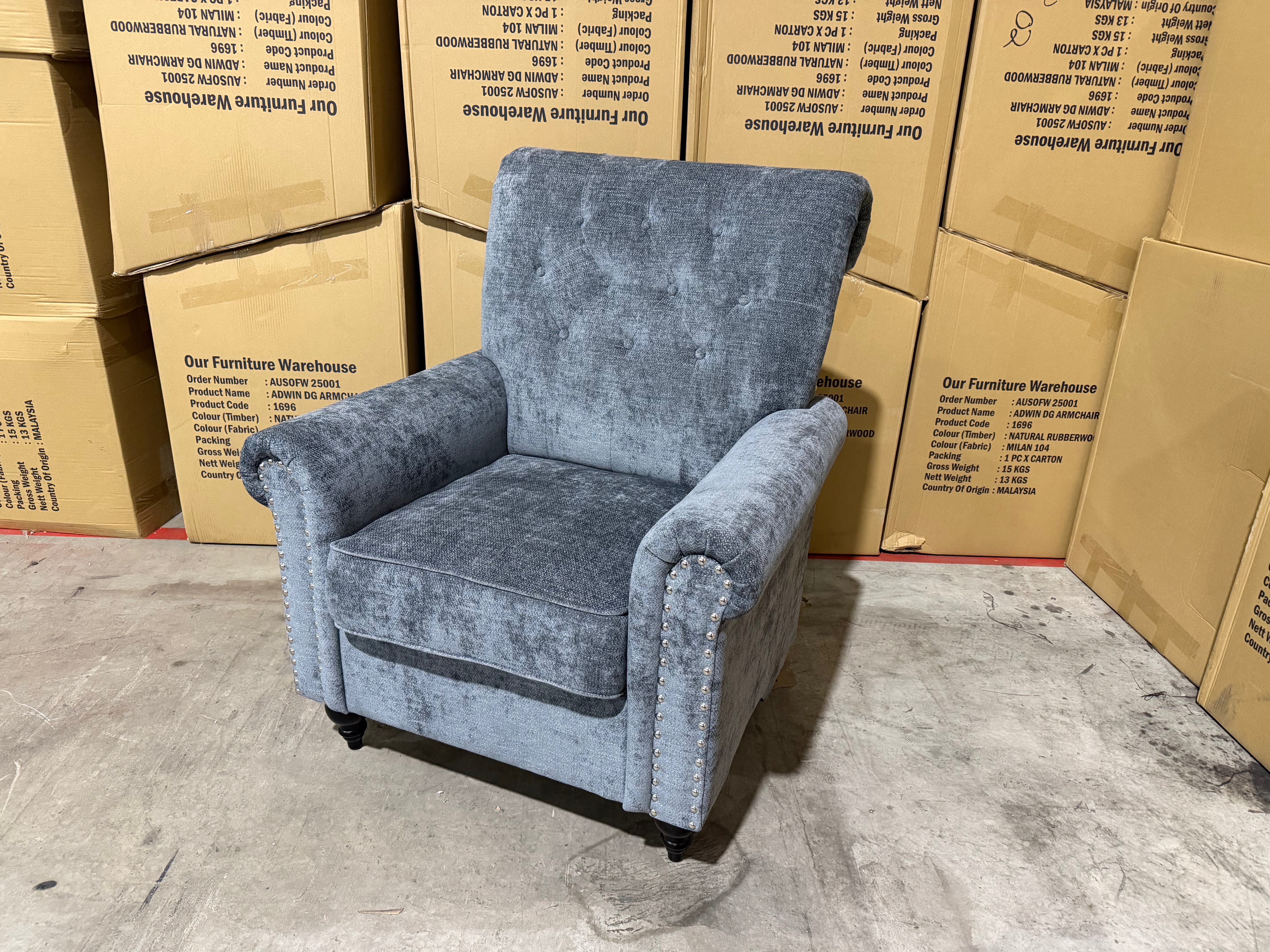 Jester Single Accent Chair In Super Glamour Licorice