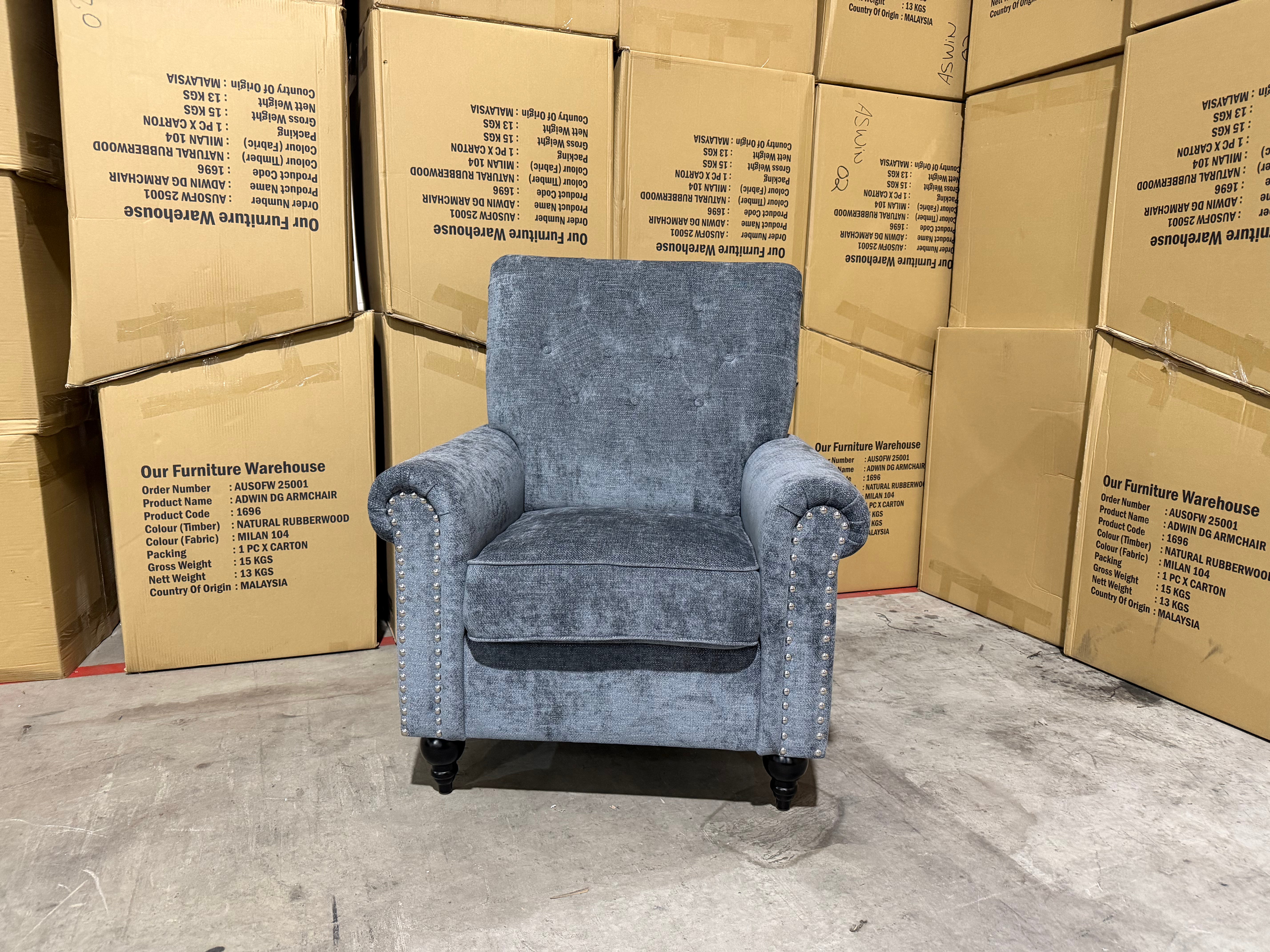 Jester Single Accent Chair In Super Glamour Licorice