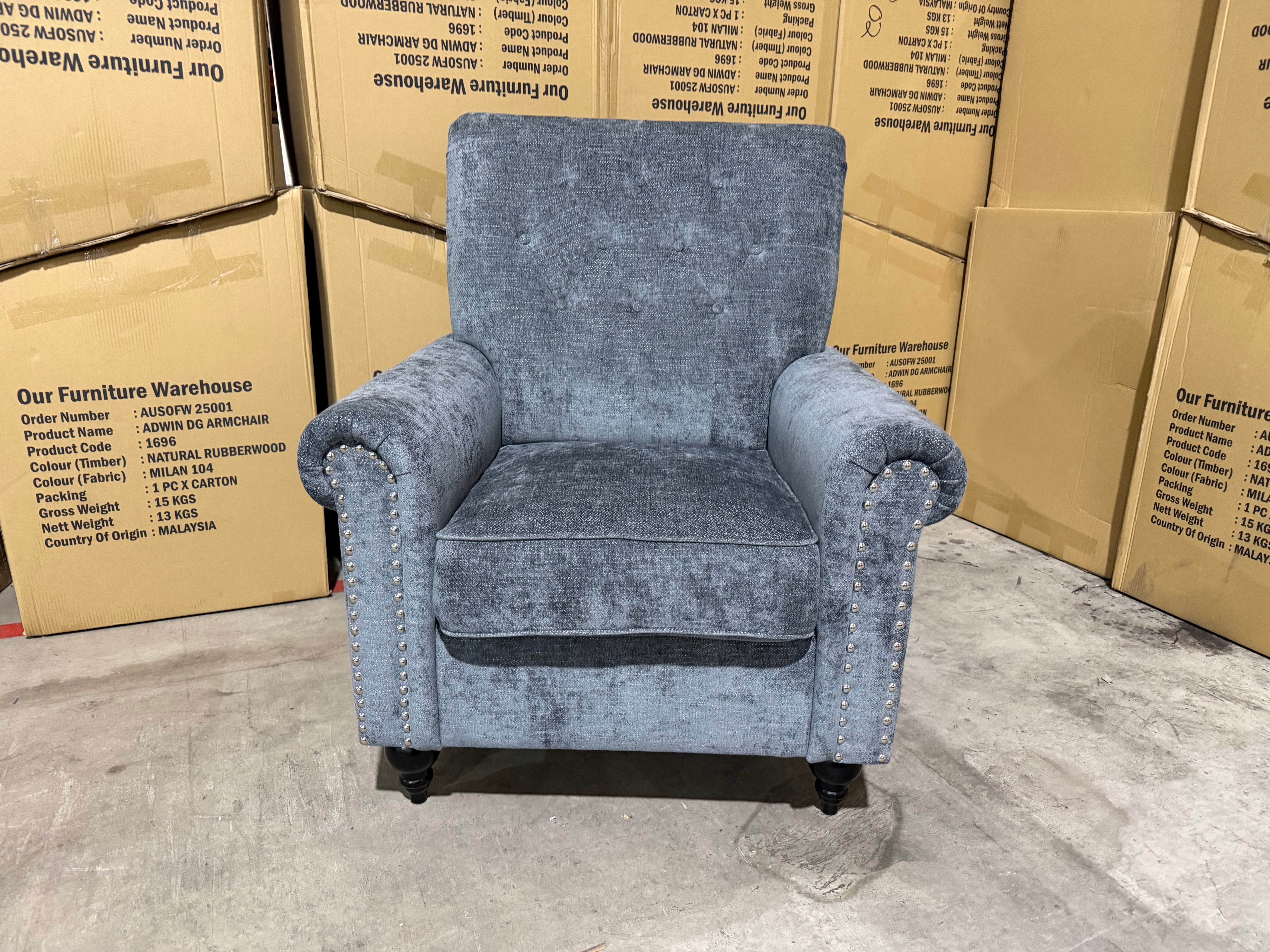 Jester Single Accent Chair In Super Glamour Licorice