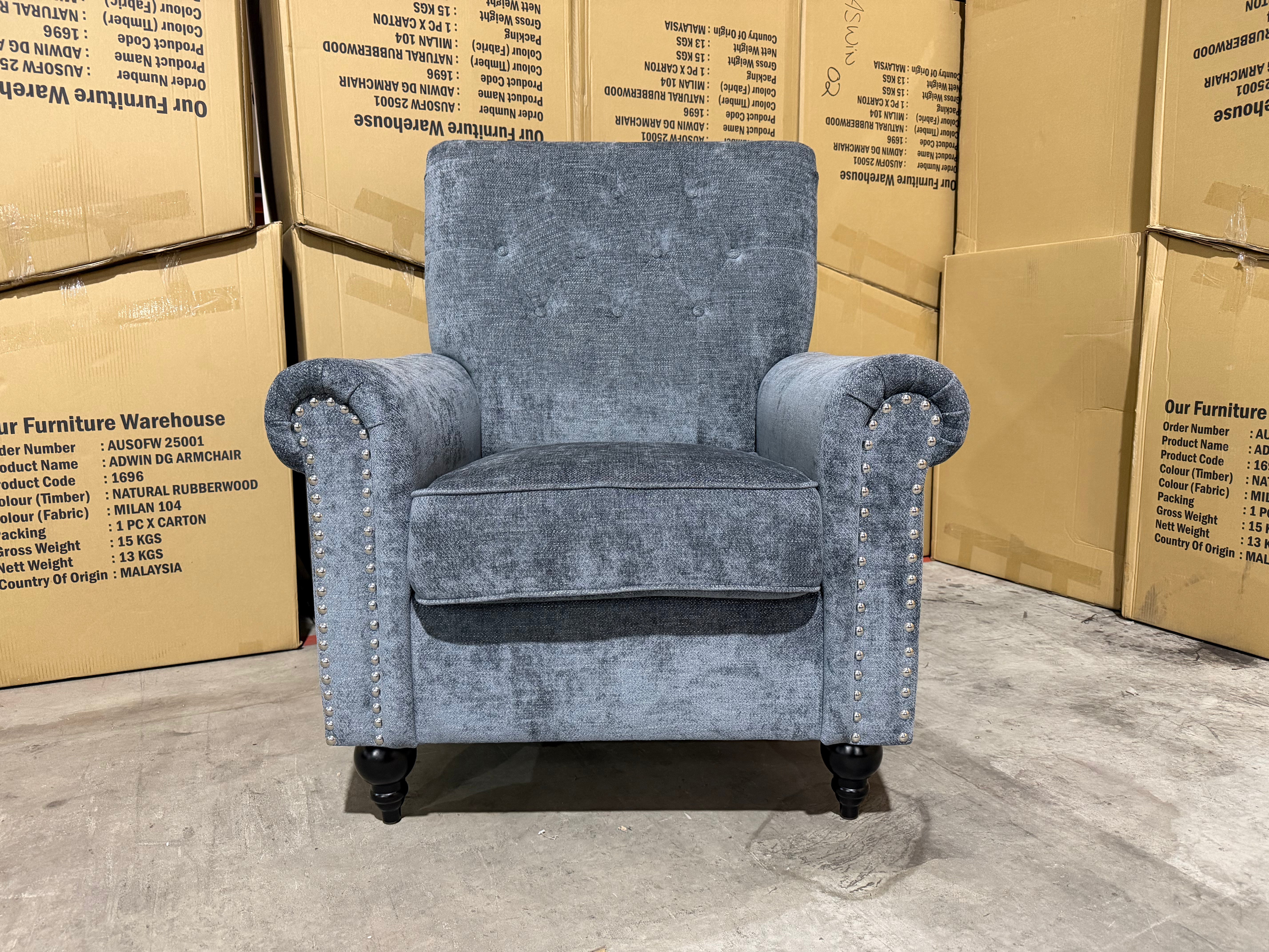 Jester Single Accent Chair In Super Glamour Licorice