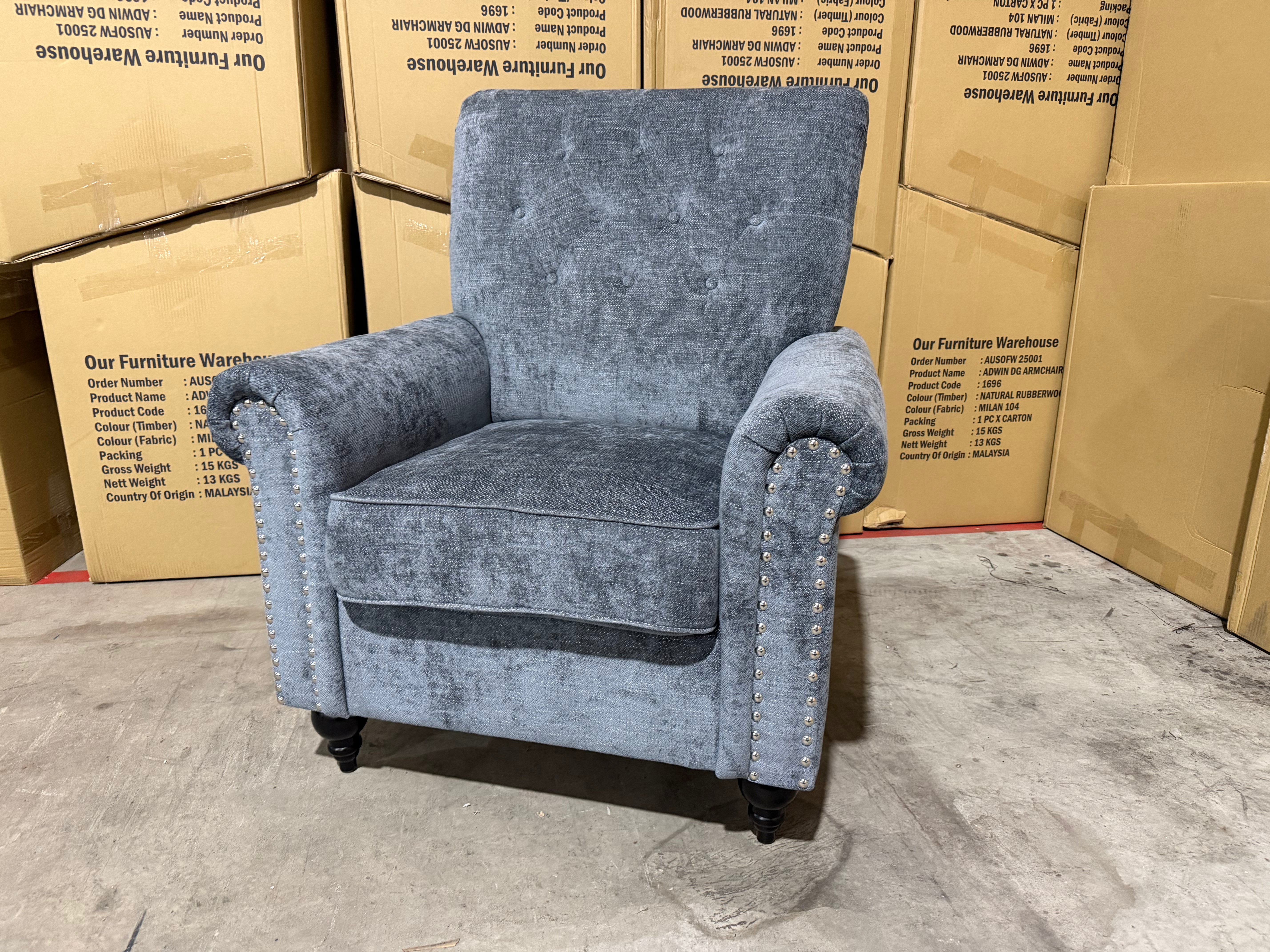 Jester Single Accent Chair In Super Glamour Licorice