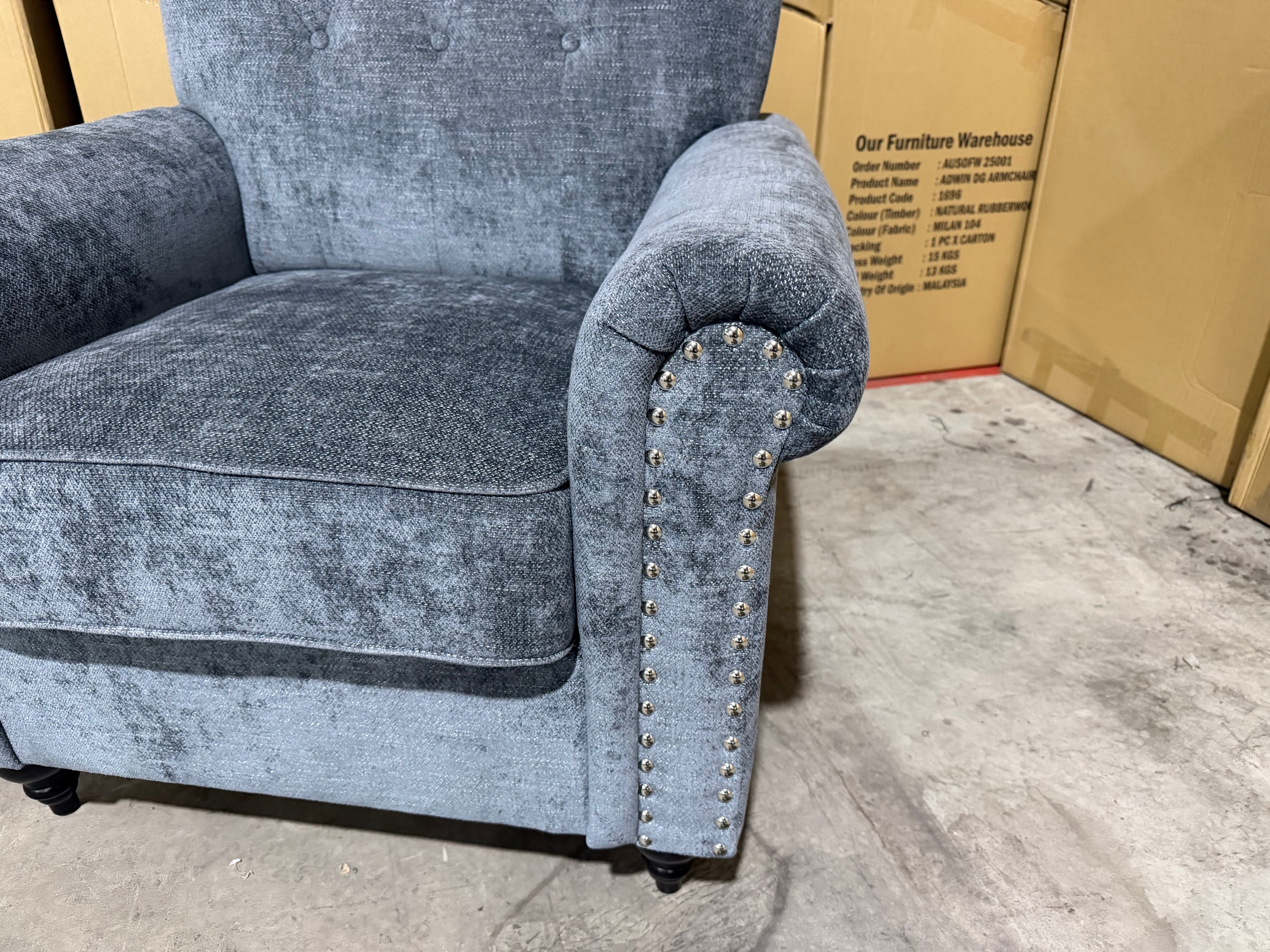 Jester Single Accent Chair In Super Glamour Licorice