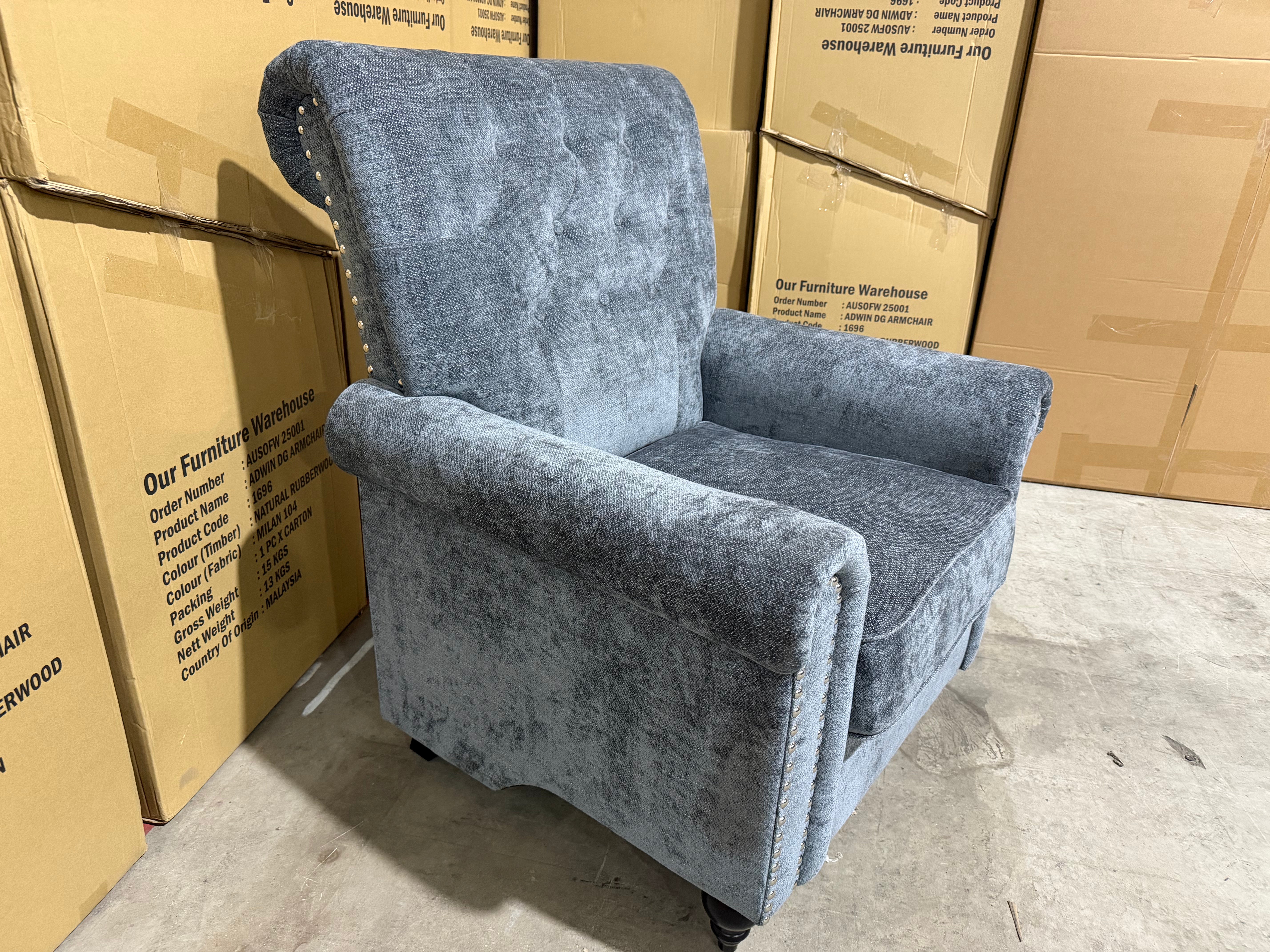 Jester Single Accent Chair In Super Glamour Licorice