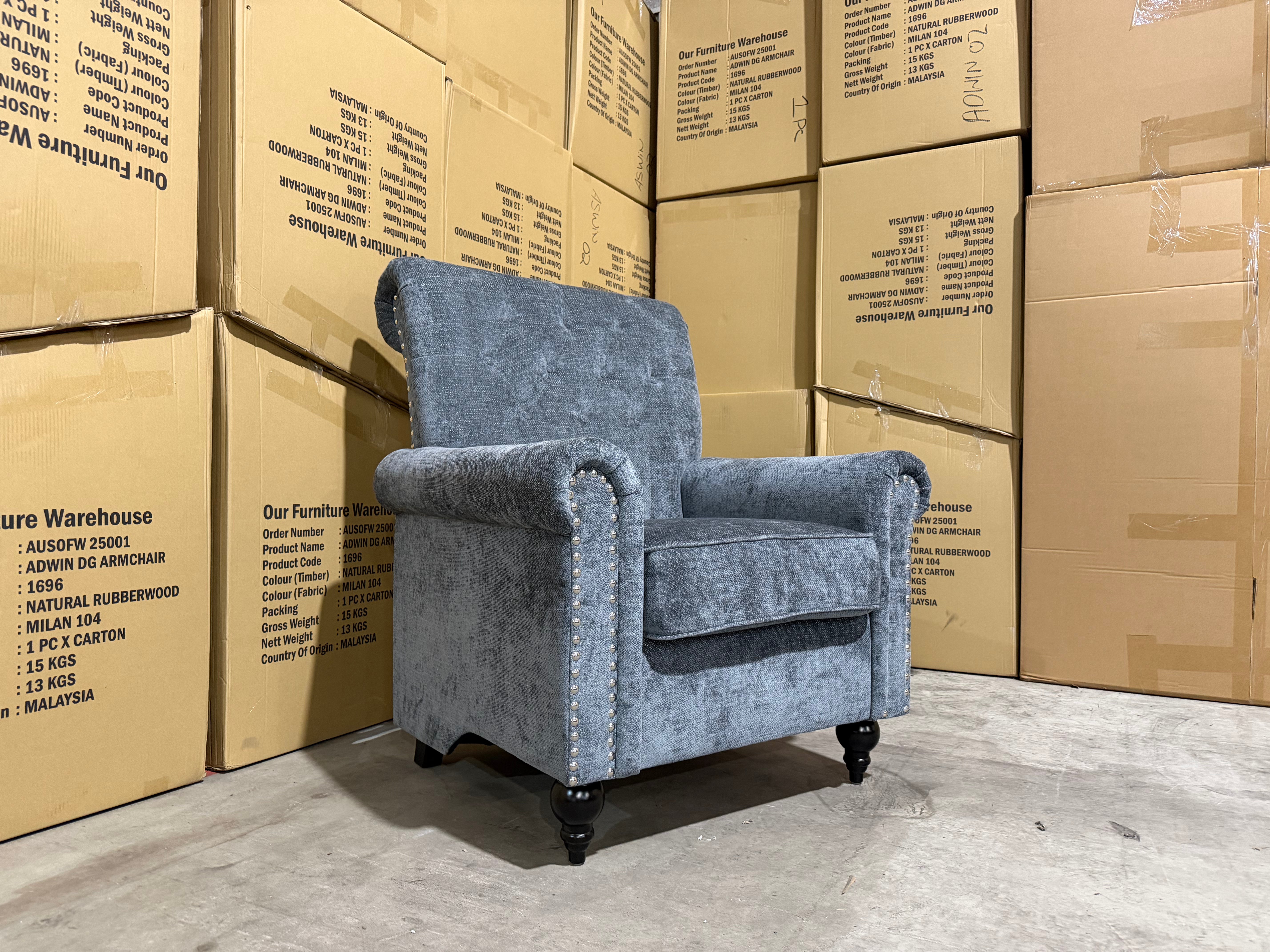 Jester Single Accent Chair In Super Glamour Licorice