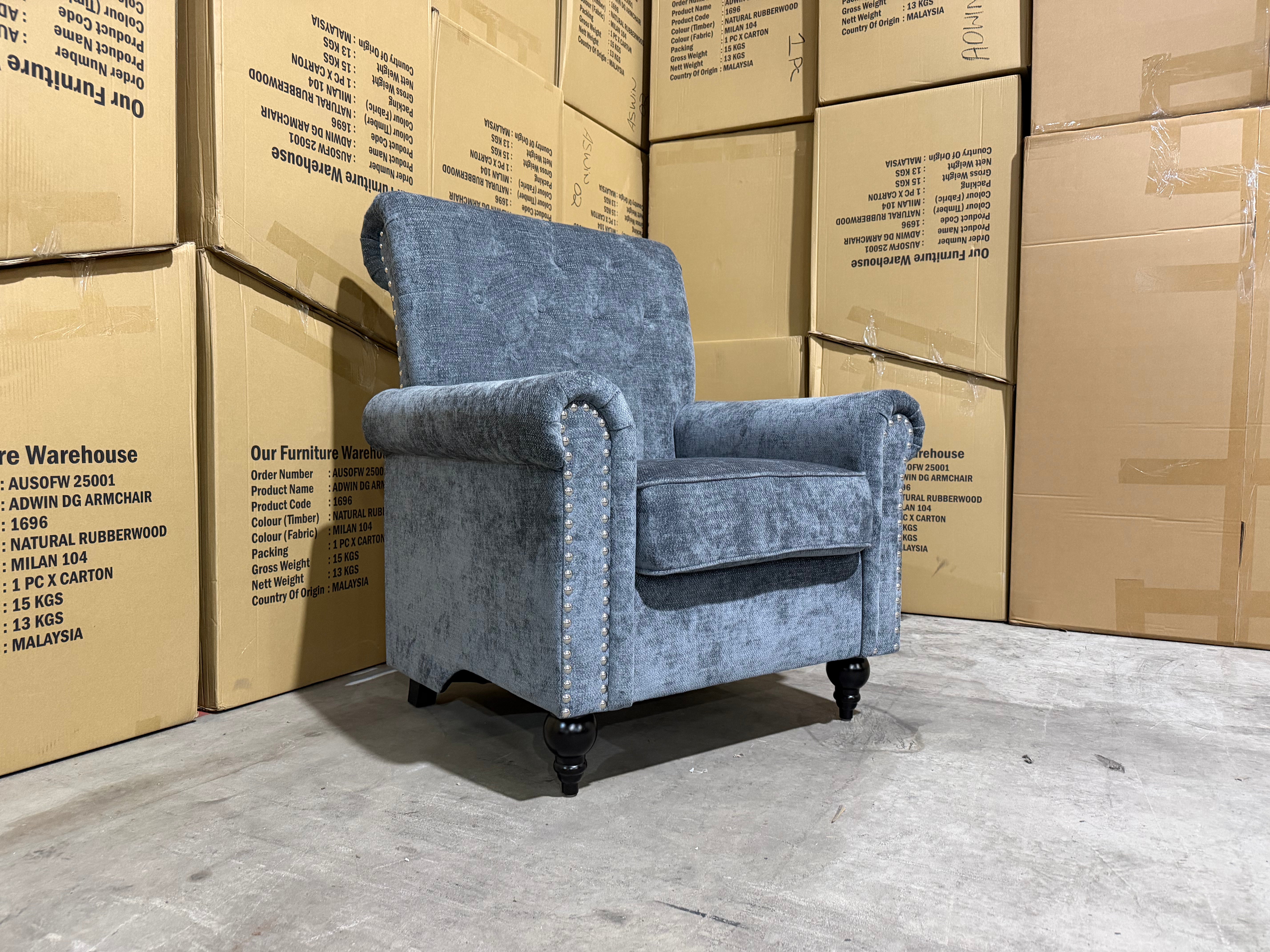 Jester Single Accent Chair In Super Glamour Licorice
