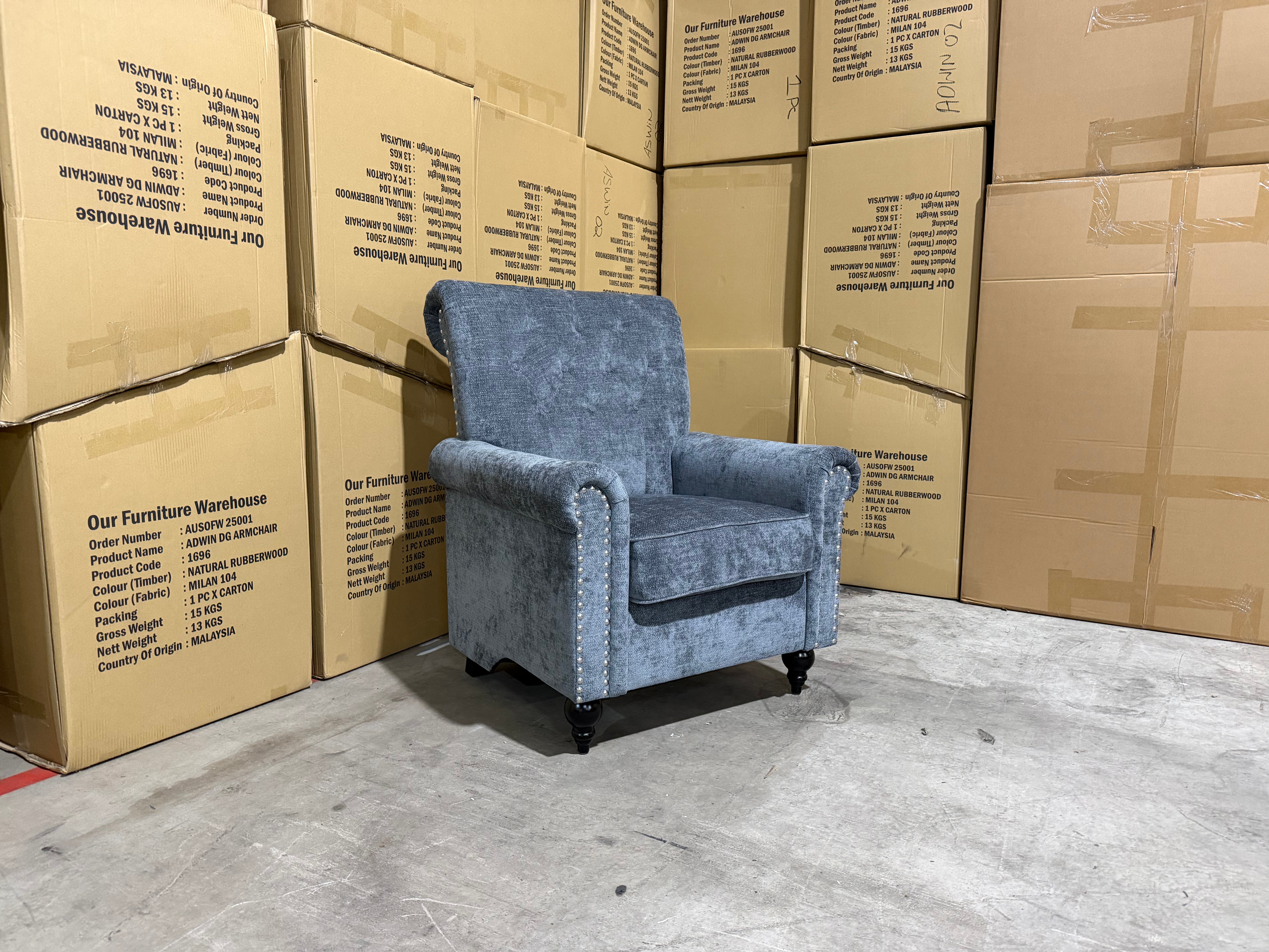Jester Single Accent Chair In Super Glamour Licorice