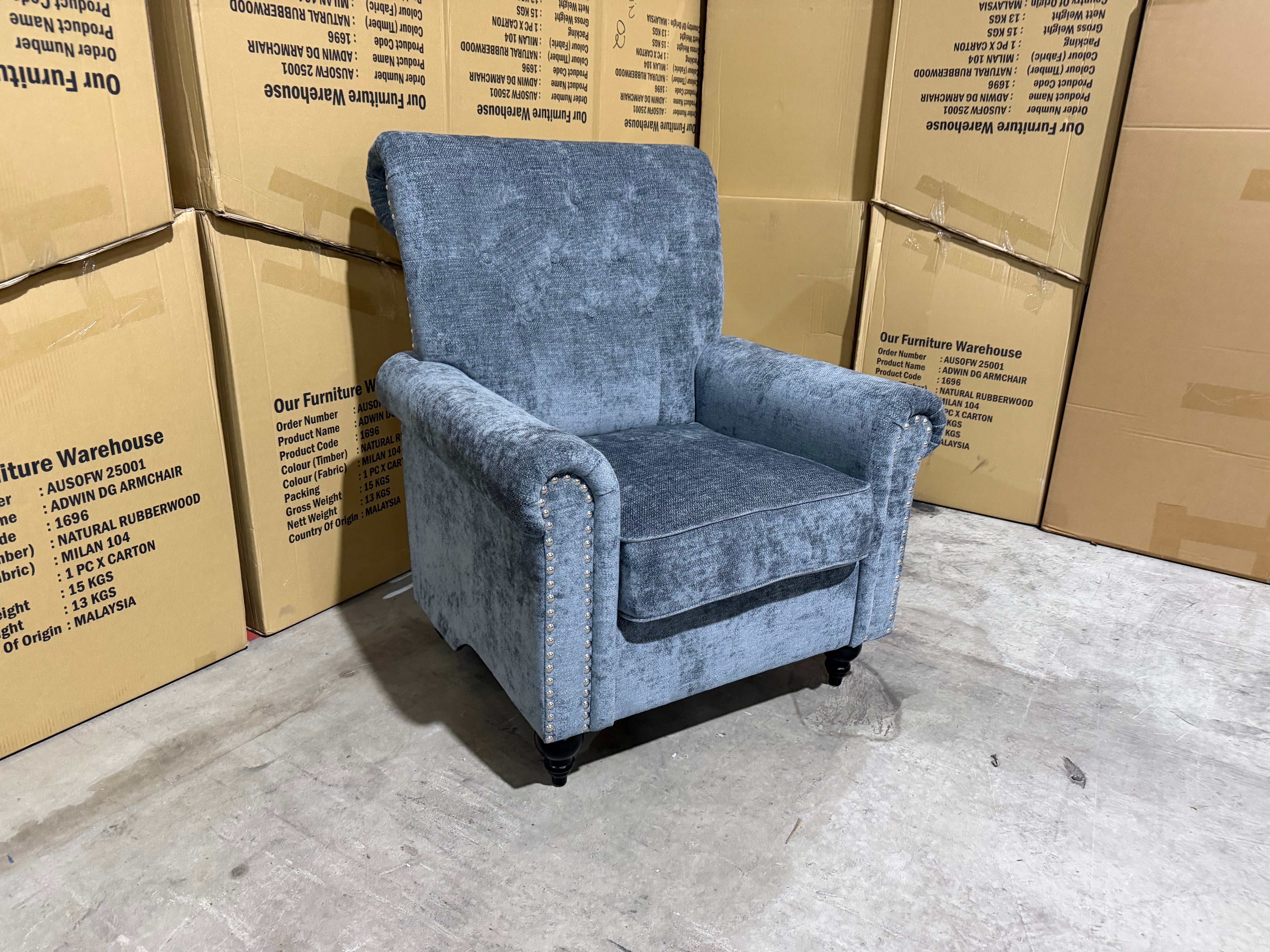 Jester Single Accent Chair In Super Glamour Licorice