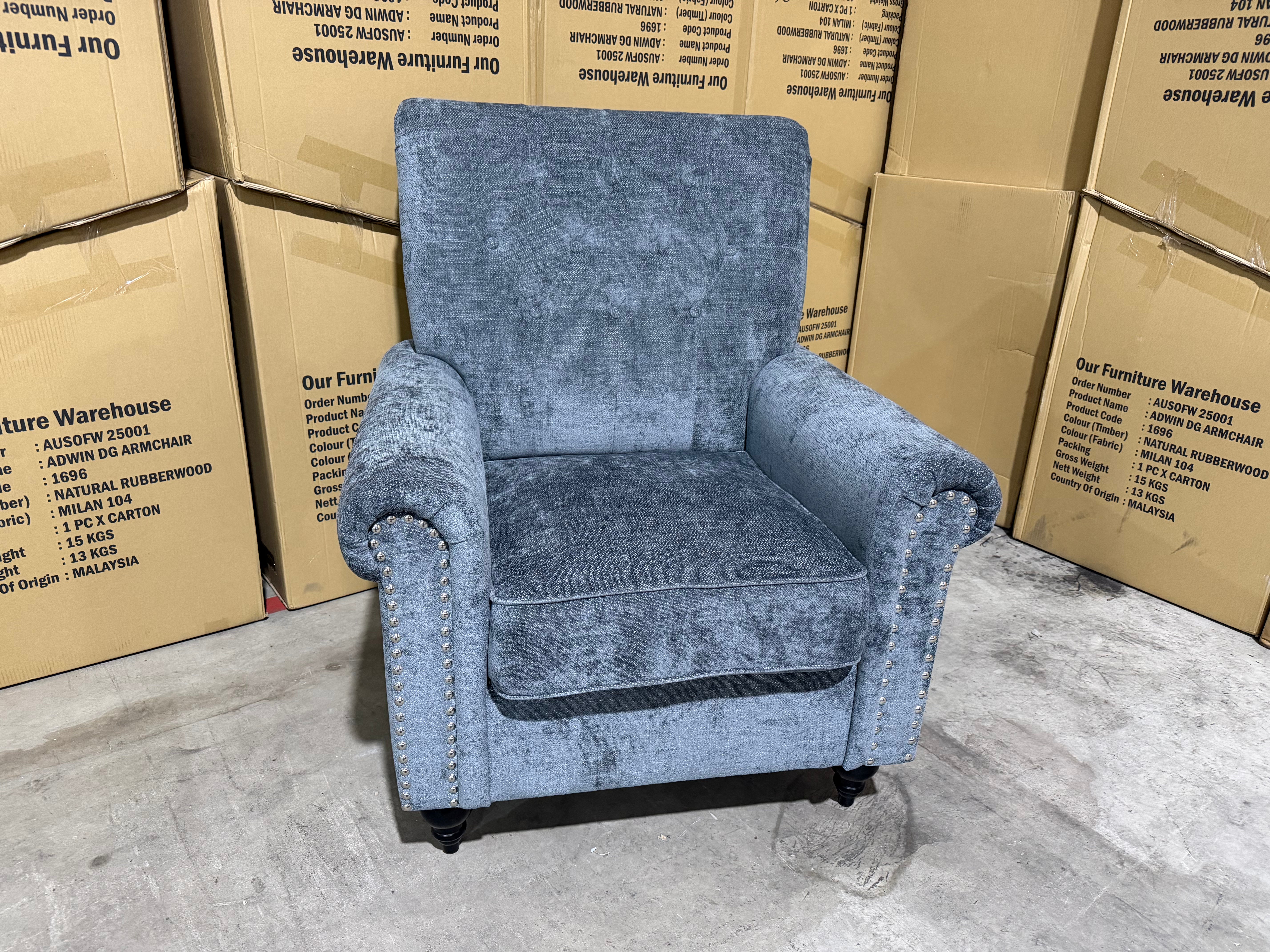 Jester Single Accent Chair In Super Glamour Licorice