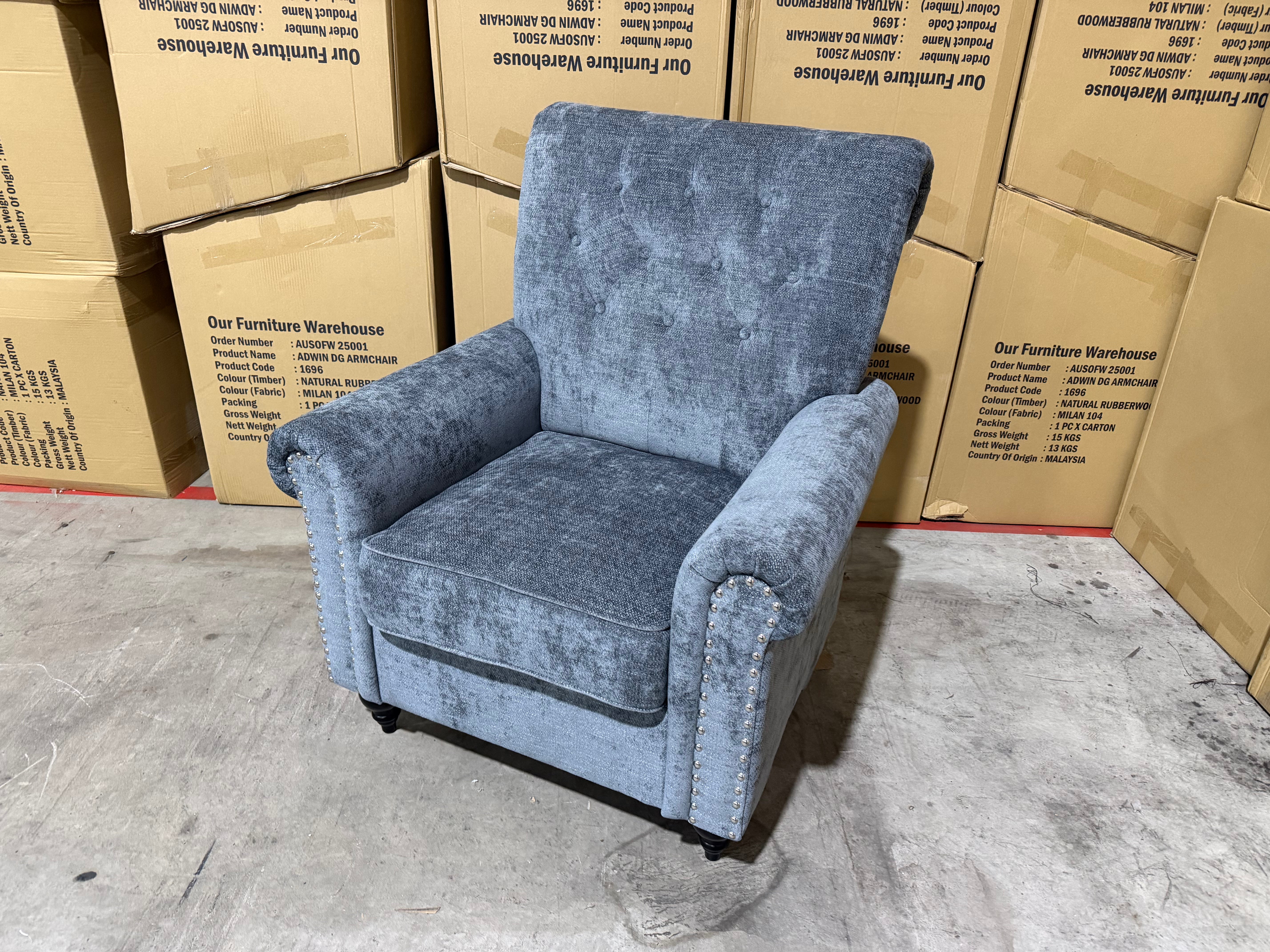 Jester Single Accent Chair In Super Glamour Licorice