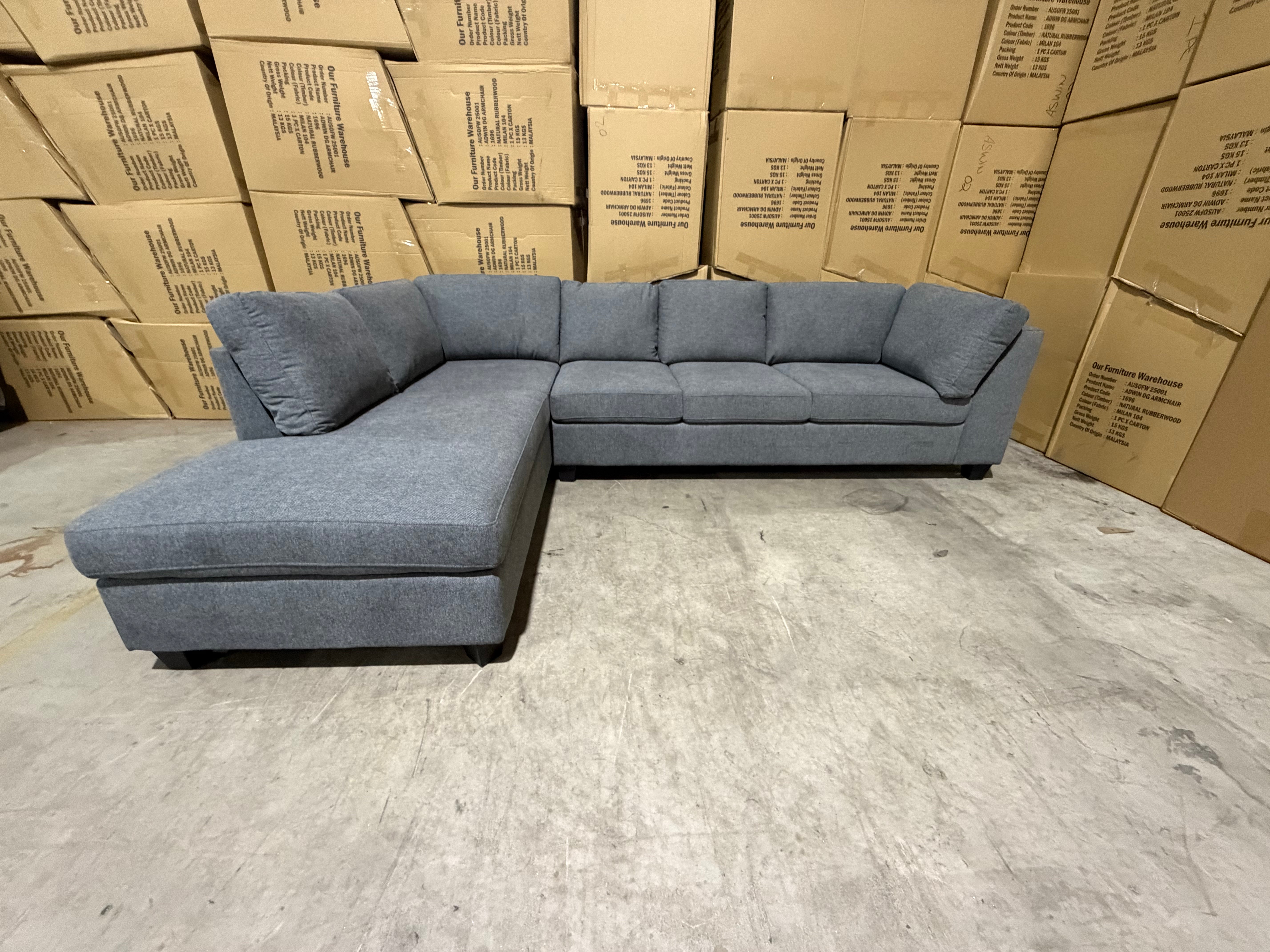 Marlow LHF chaise lounge Dark Grey