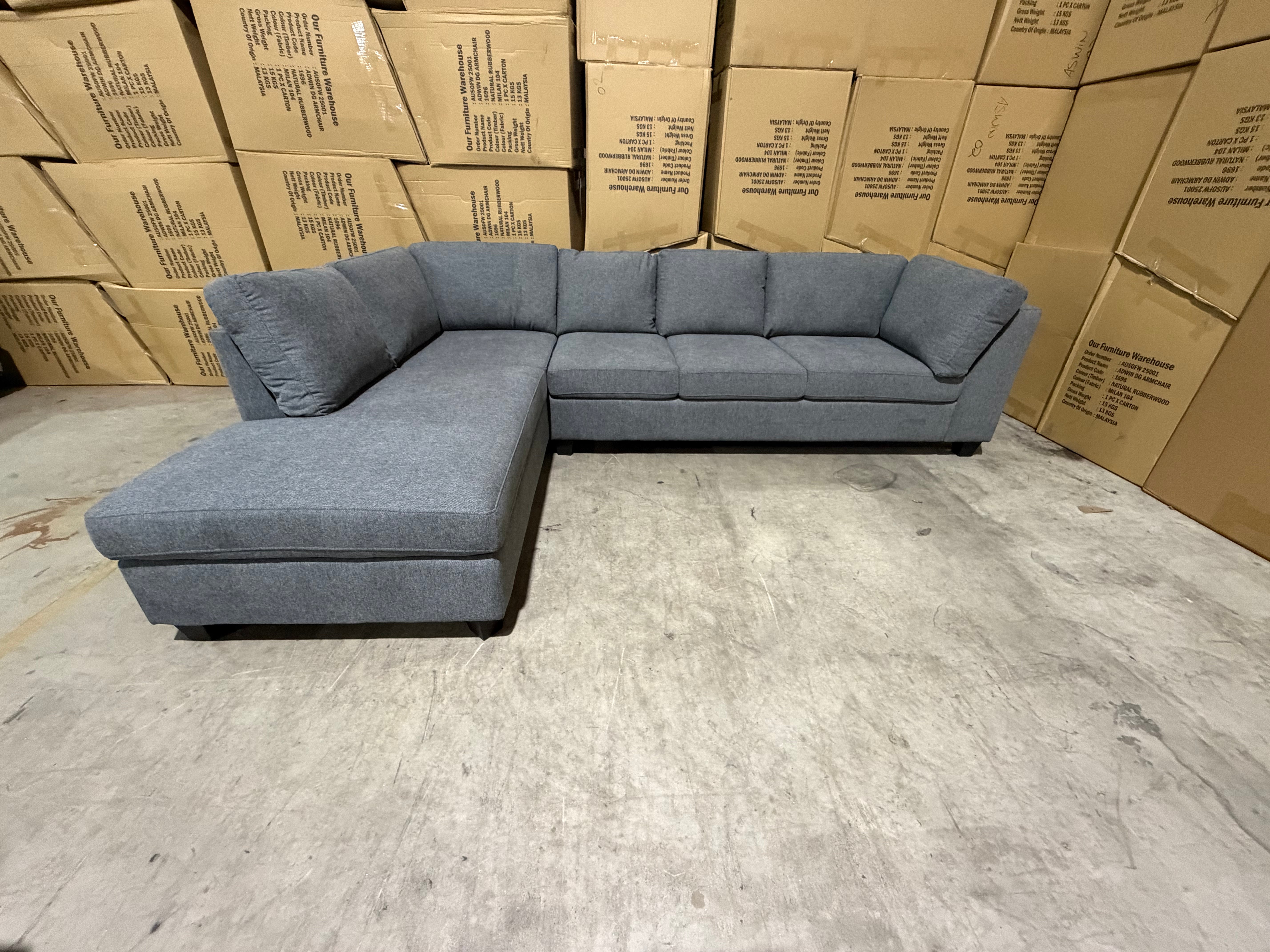 Marlow LHF chaise lounge Dark Grey
