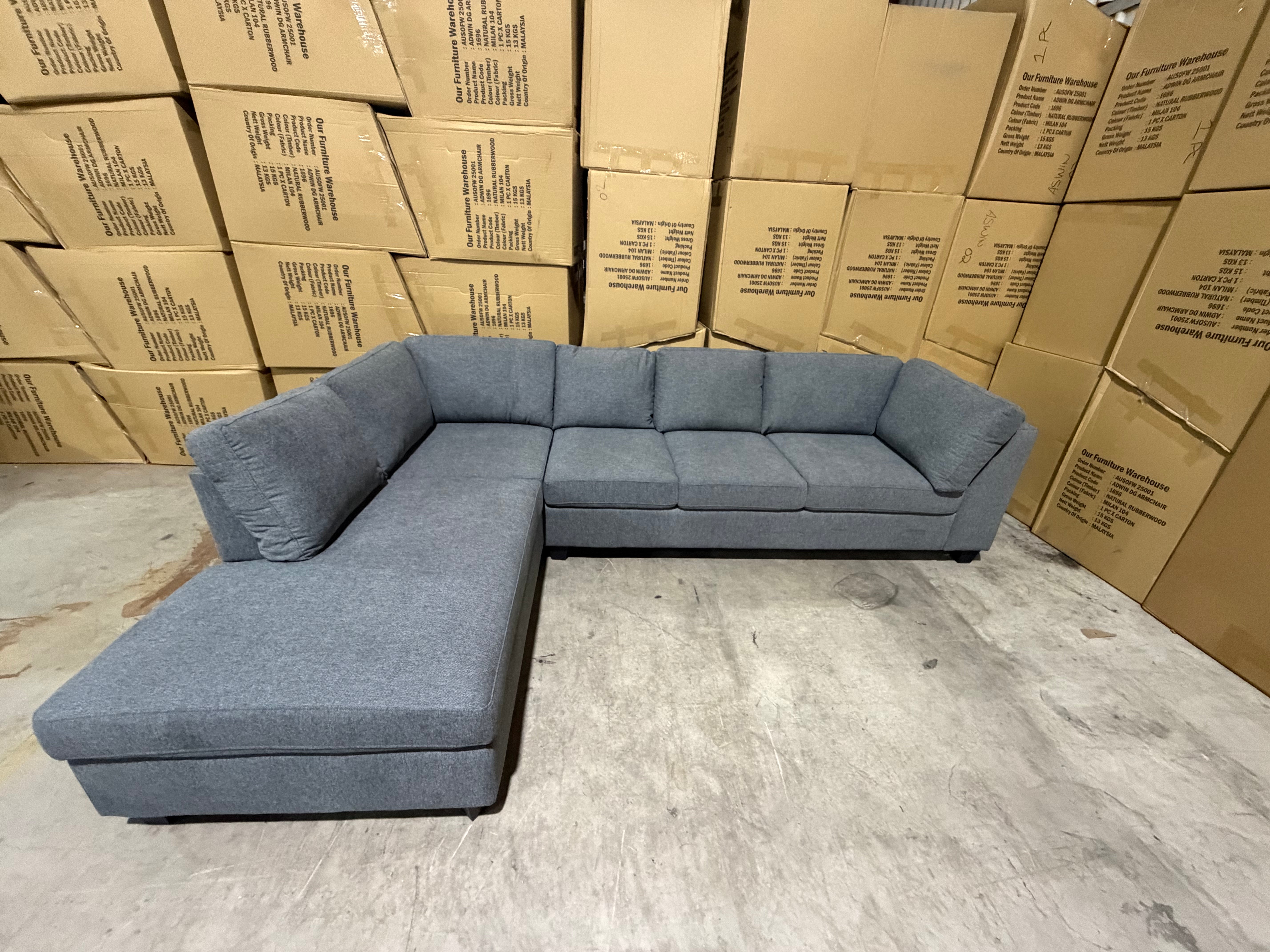 Marlow LHF chaise lounge Dark Grey