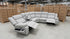 Kenso 6pce modular Lounge with 2 Dual Motion Recliners Soft Rhino Light Grey