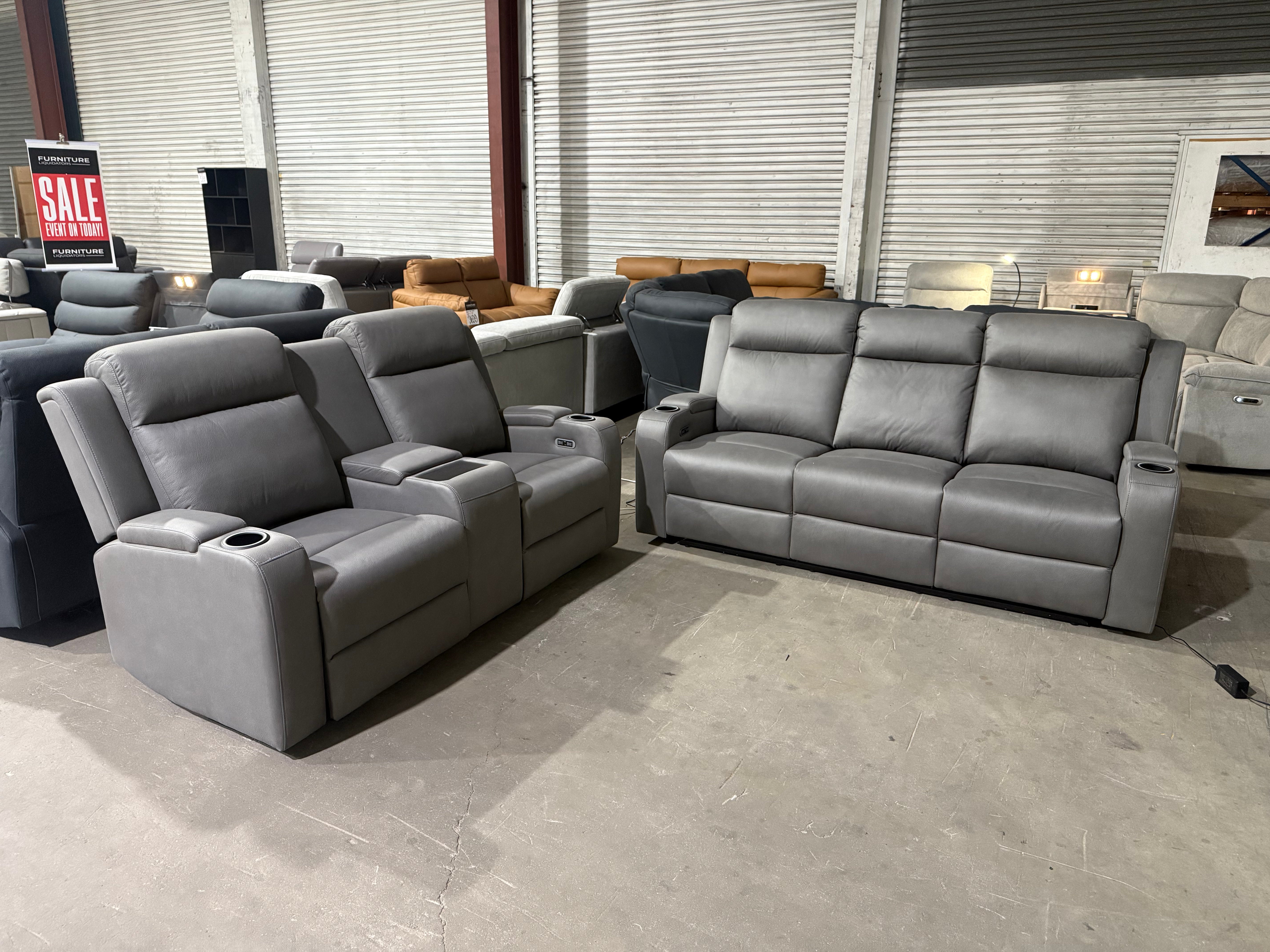 Cleo 3+2 Electric Recliner Package Gunmetal