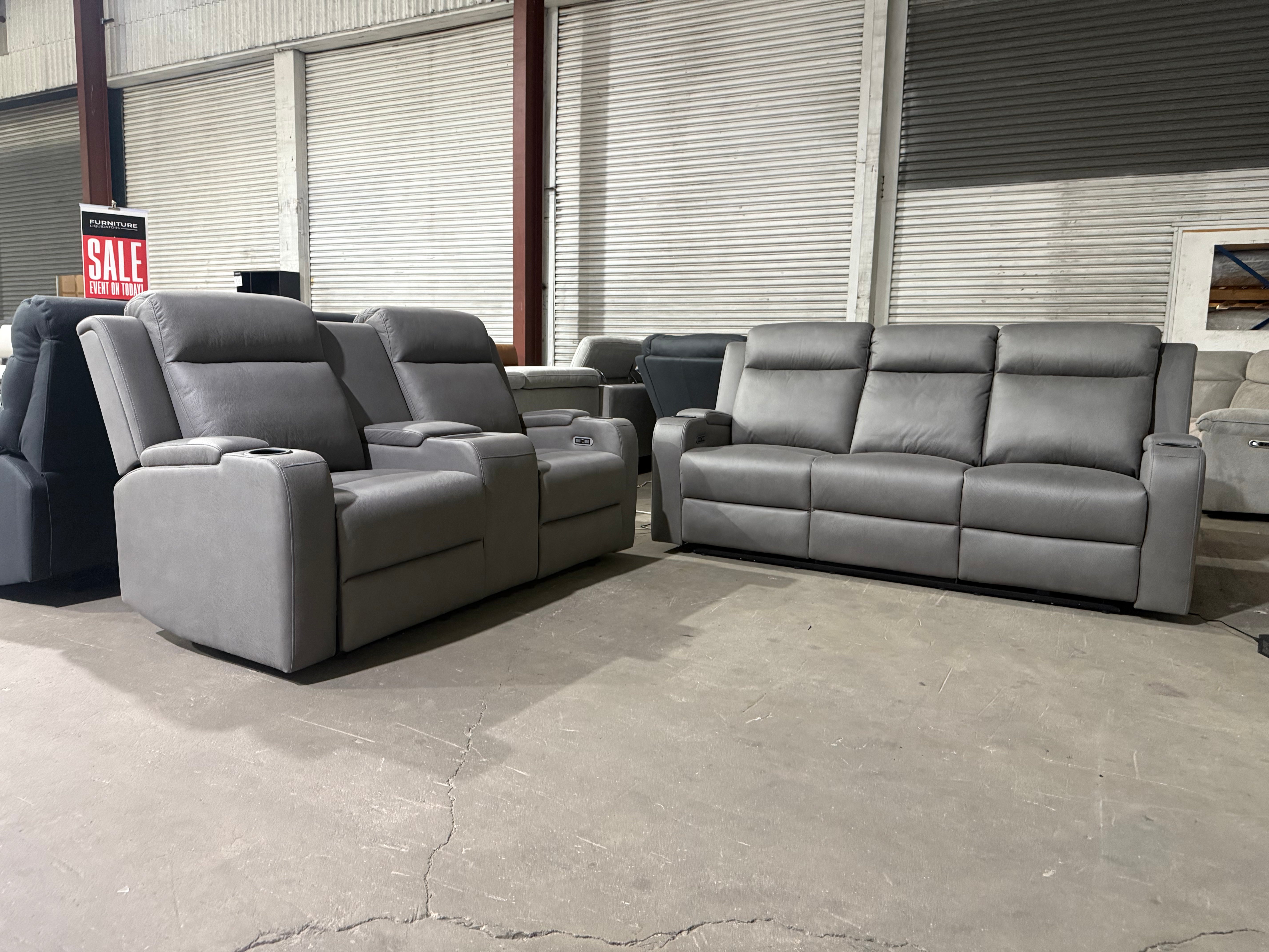 Cleo 3+2 Electric Recliner Package Gunmetal