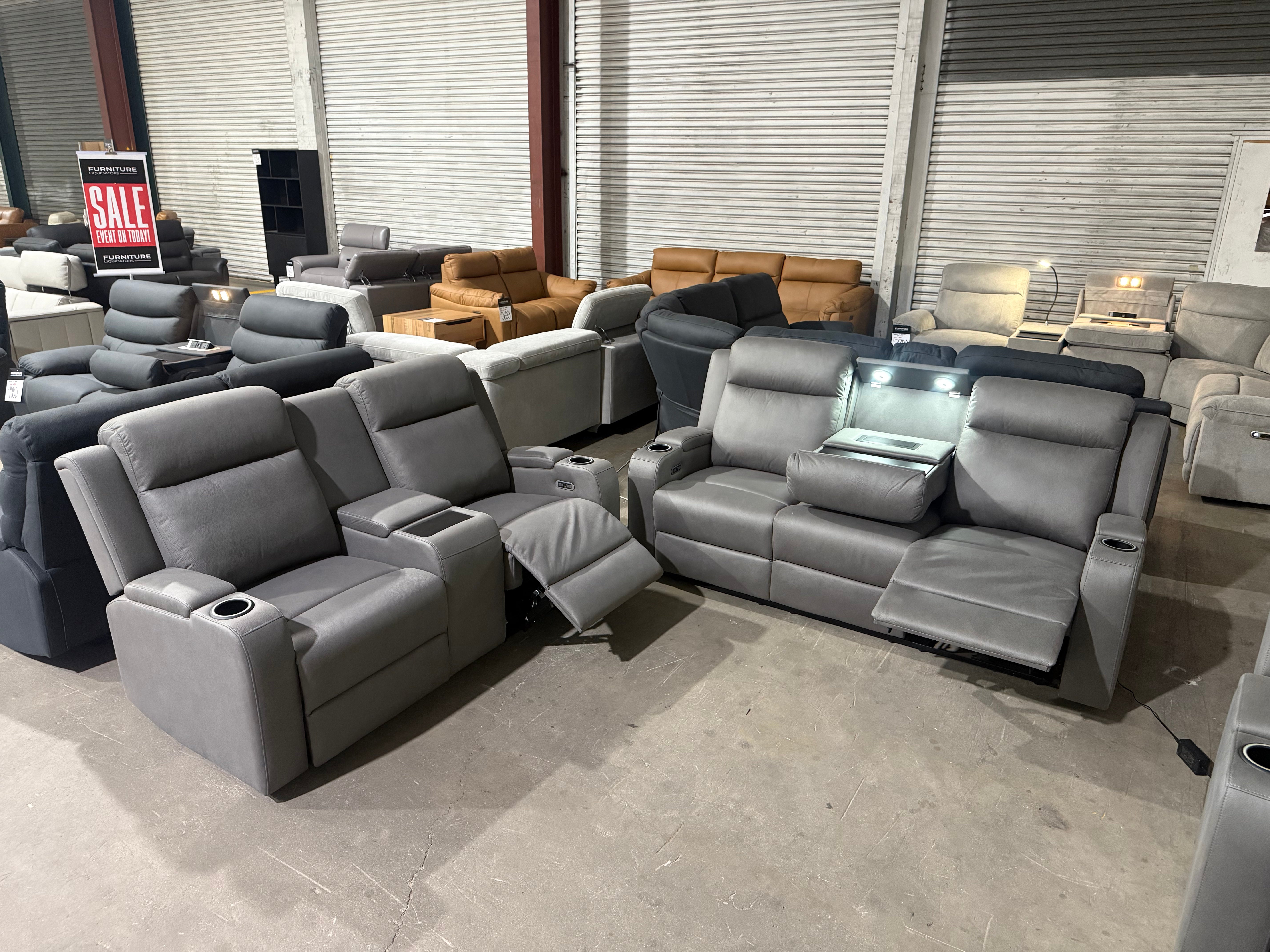 Cleo 3+2 Electric Recliner Package Gunmetal