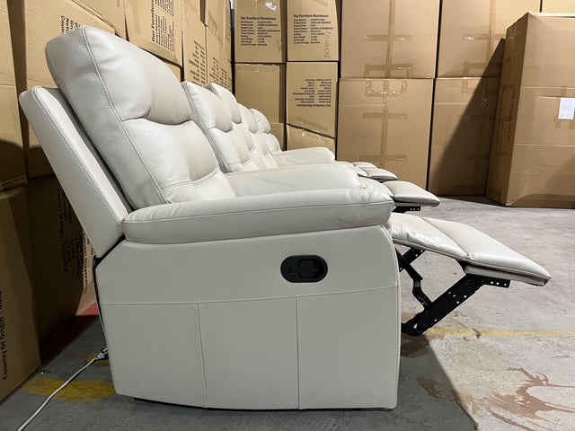 Barrett 3 Piece Leather Recliner Package In Grey