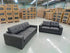 Abbie 3+2 Full leather Lounge Matt Black