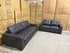 Abbie 3+2 Full leather Lounge Matt Black