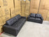 Abbie 3+2 Full leather Lounge Matt Black