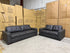 Abbie 3+2 Full leather Lounge Matt Black