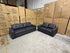 Abbie 3+2 Full leather Lounge Matt Black