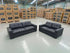 Abbie 3+2 Full leather Lounge Matt Black
