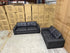 Abbie 3+2 Full leather Lounge Matt Black