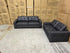Abbie 3+2 Full leather Lounge Matt Black