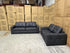 Abbie 3+2 Full leather Lounge Matt Black