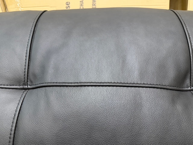 Abbie 3+2 Full leather Lounge Matt Black