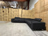 Serena 3 Piece Modular Lounge Soft Rhino Suede Black