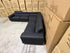 Serena 3 Piece Modular Lounge Soft Rhino Suede Black