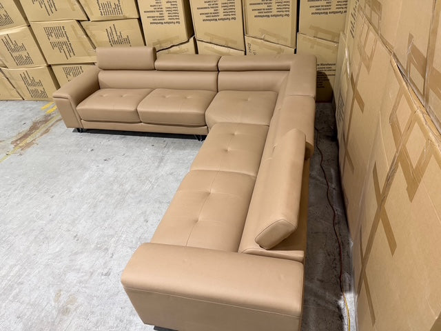 Serena 3 PCE Modular Lounge in Soft Rhino Suede Sand Colour