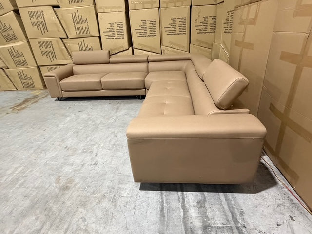 Serena 3 PCE Modular Lounge in Soft Rhino Suede Sand Colour