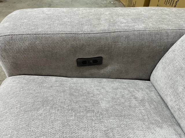 Bendigo 6pce Modular Lounge electric recliners Light Grey