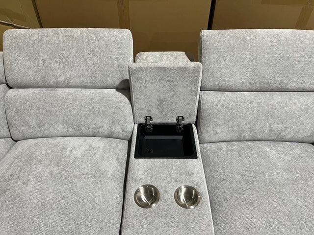 Bendigo 6pce Modular Lounge electric recliners Light Grey
