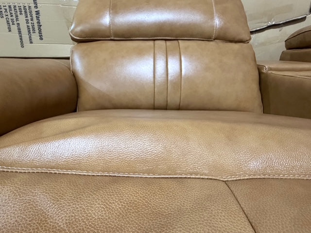 Arlo Modular Lounge With 2 Dual Motion Electric Recliners in Tan