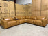 Arlo Modular Lounge With 2 Dual Motion Electric Recliners in Tan