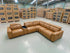 Arlo Modular Lounge With 2 Dual Motion Electric Recliners in Tan