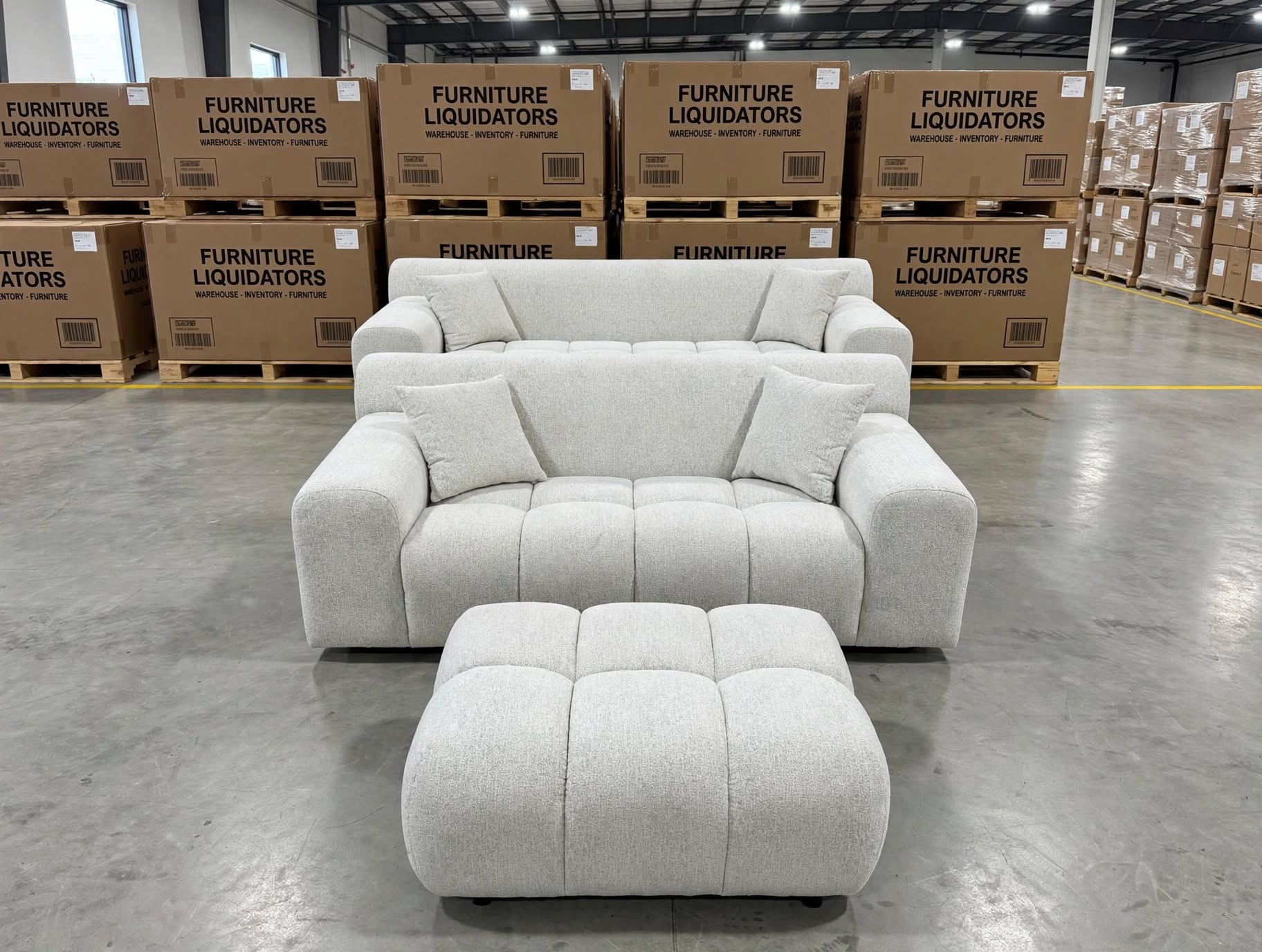 Bobbi Lounge 3 + 2 + Ottoman In Naturual