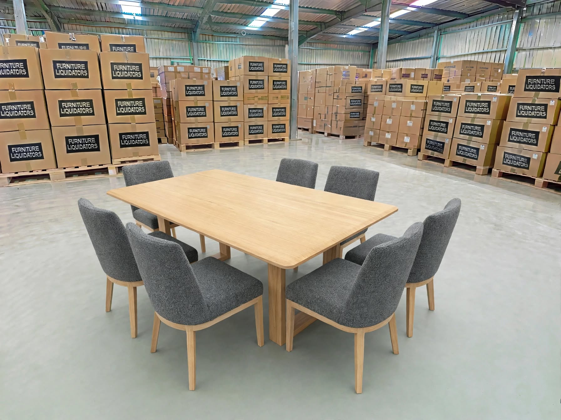 Mitcham 7 Piece Dining Setting With Ginko Chairs