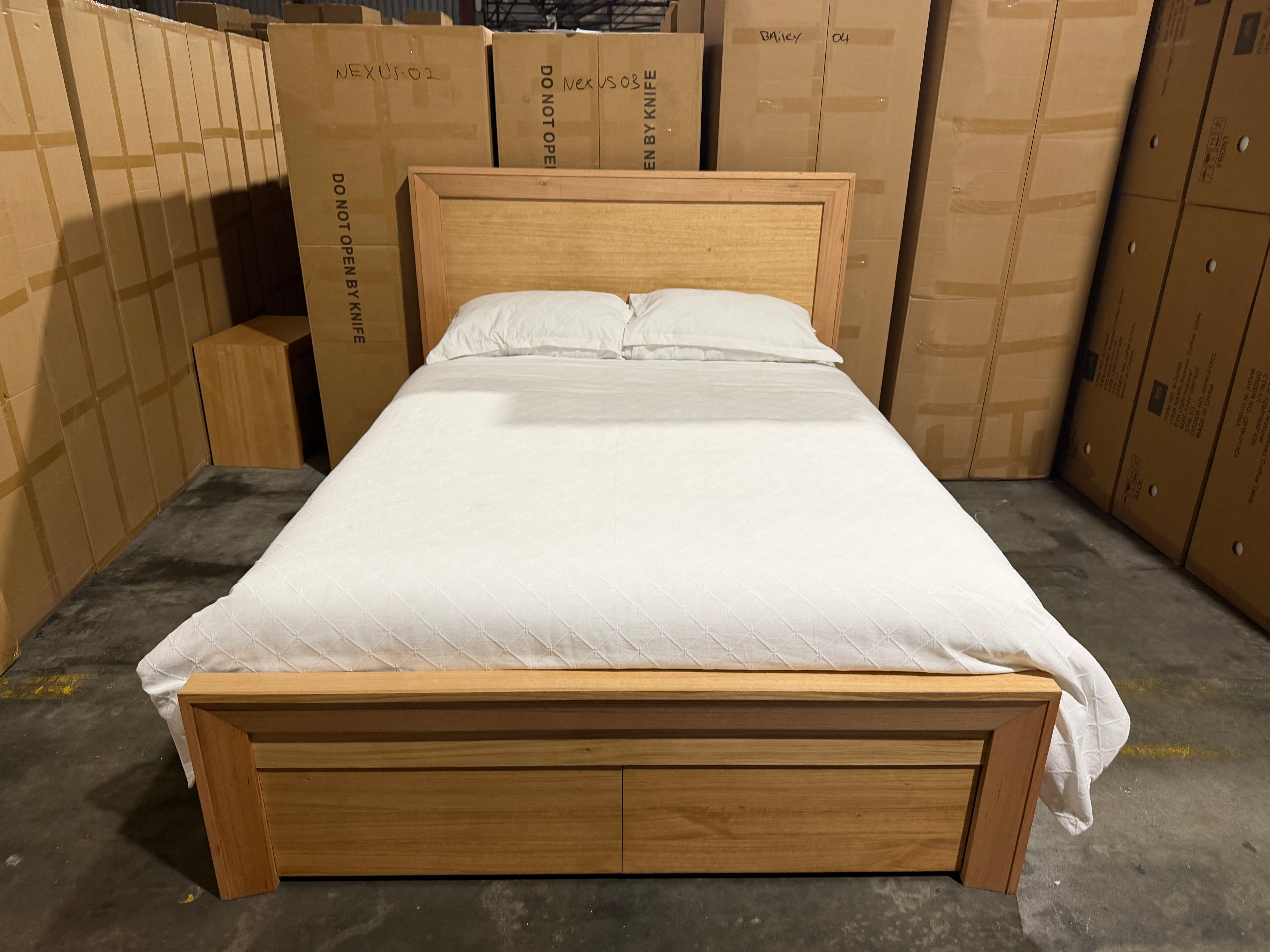 Ottawa Bedroom Range 2 Sizes With Draws in Tassie Oak
