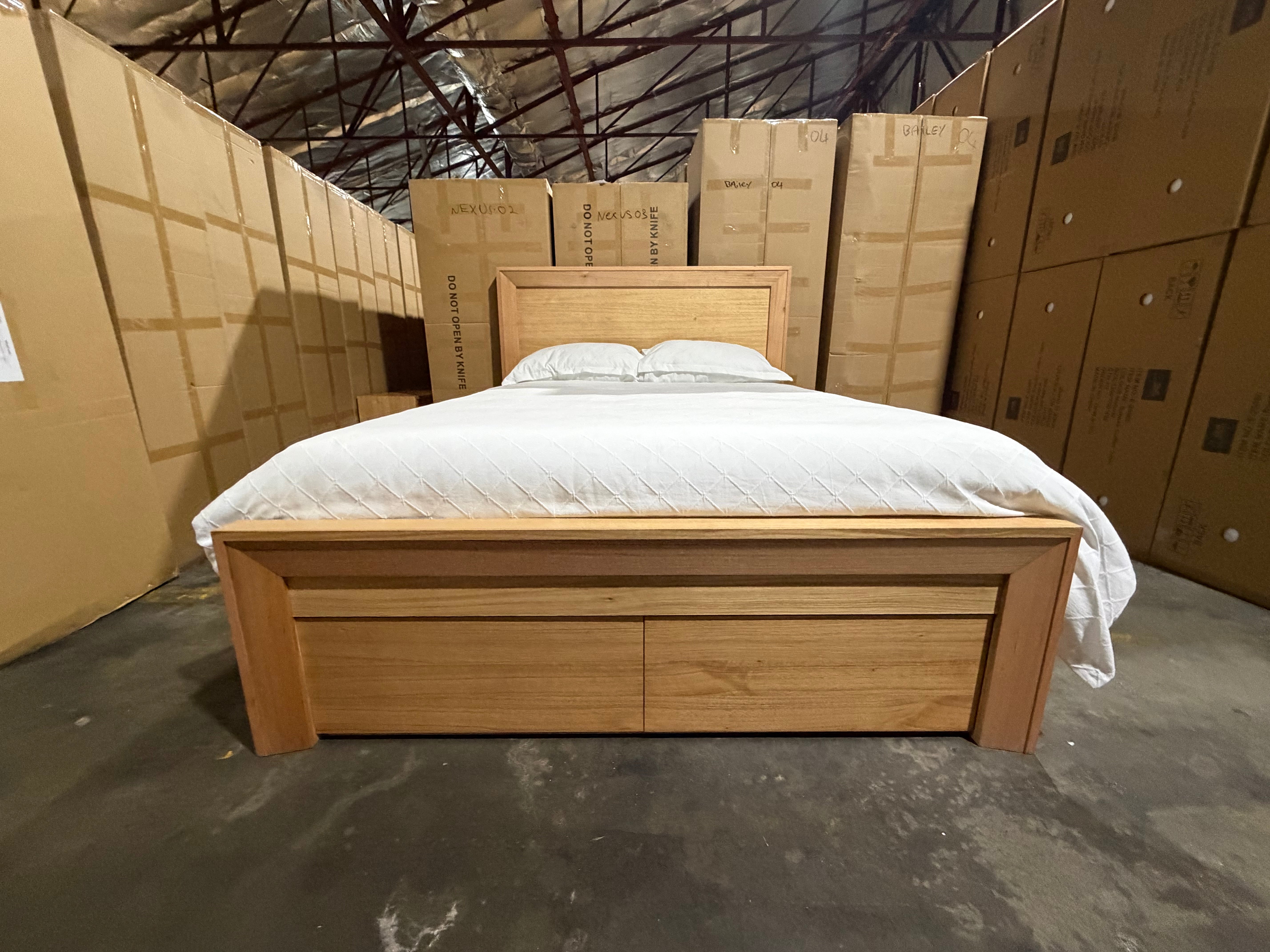 Ottawa Bedroom Range 2 Sizes With Draws in Tassie Oak