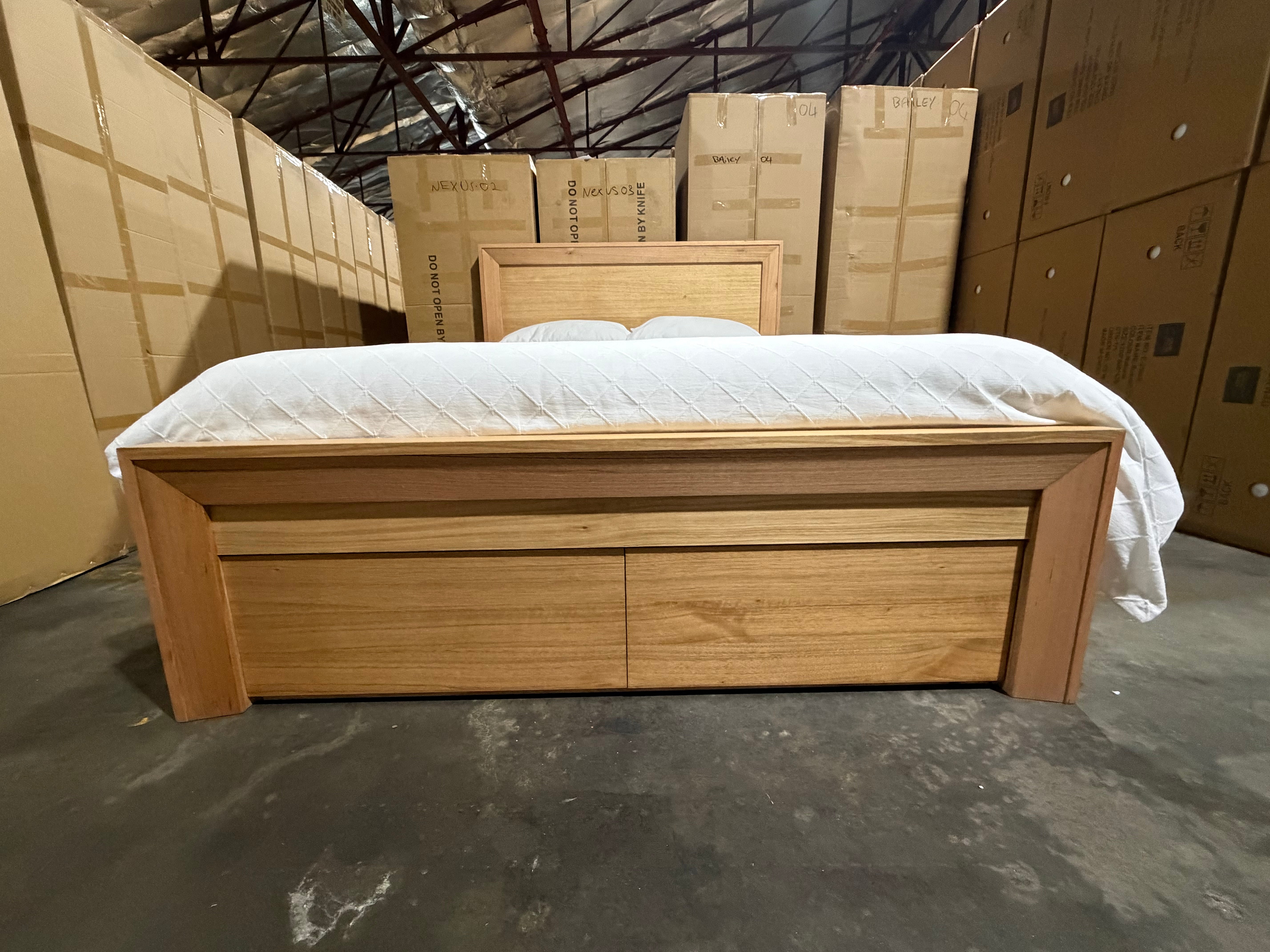 Ottawa Bedroom Range 2 Sizes With Draws in Tassie Oak