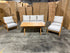 Sawyer 5pce Outdoor Lounge Dining Setting Table 3 Seater 2 X Chairs and 1 Foot Stool