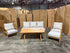 Sawyer 5pce Outdoor Lounge Dining Setting Table 3 Seater 2 X Chairs and 1 Foot Stool